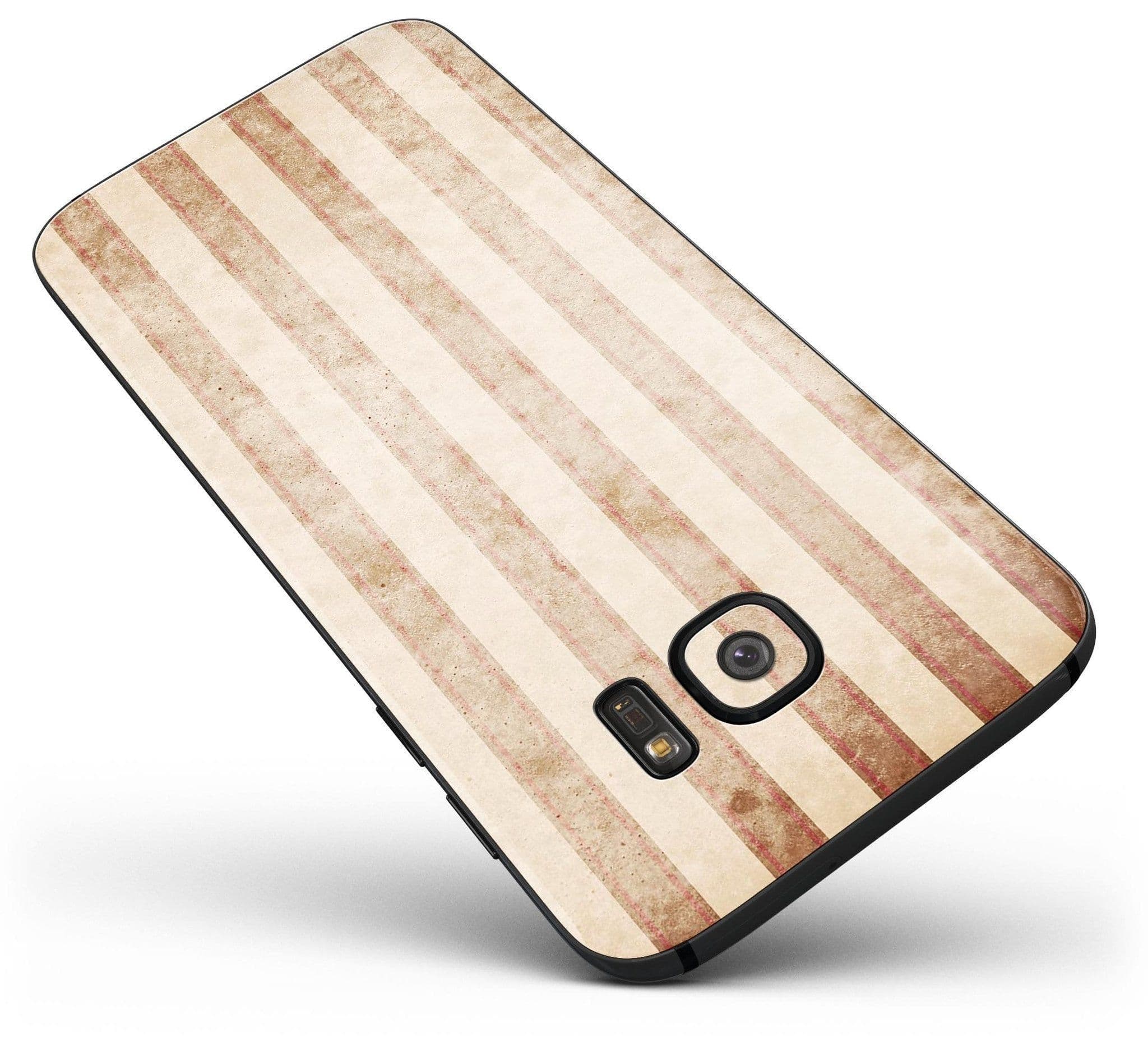 image-Antique Brown and White Vertical Stripes - Full Body Skin-Kit for the