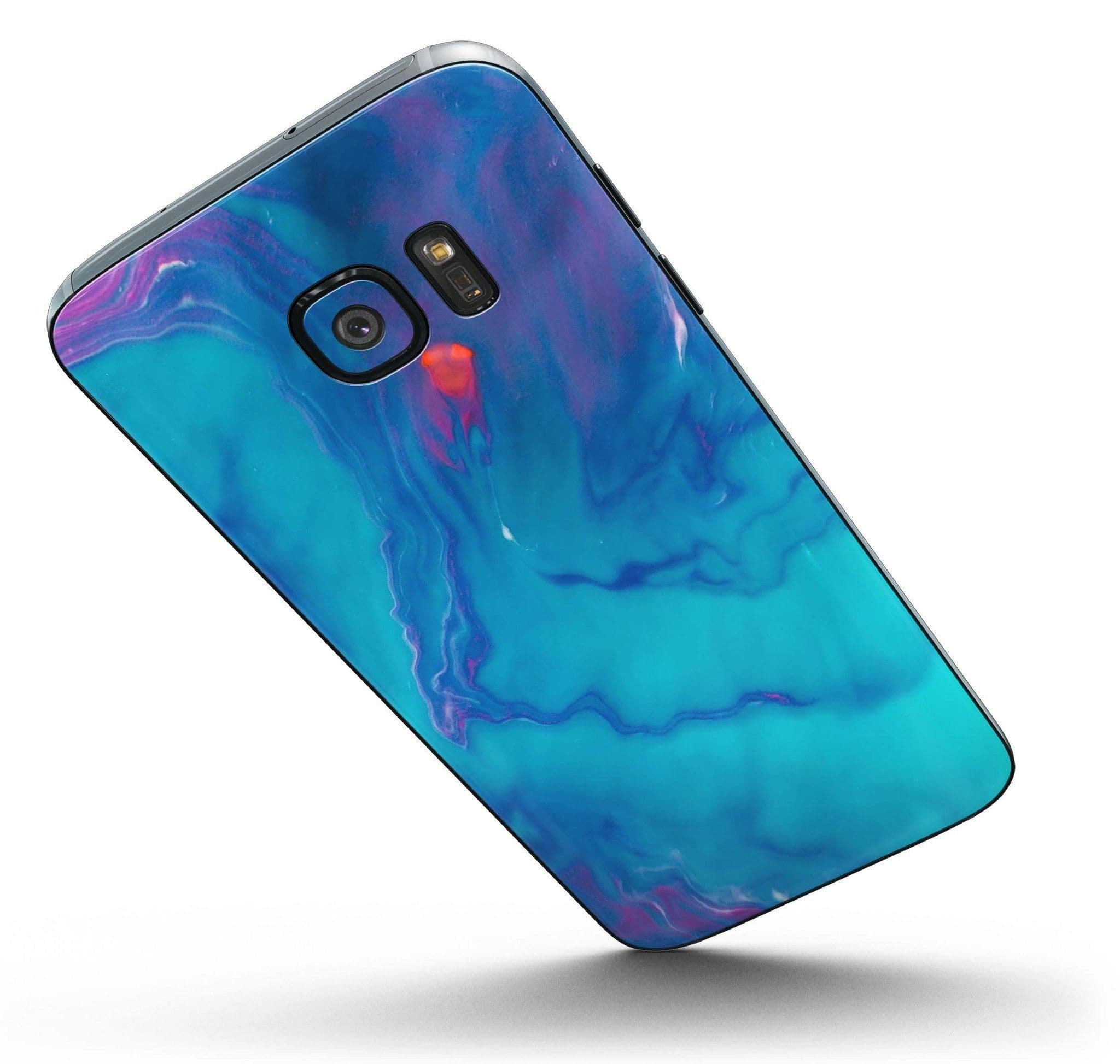 image-Marbleized Ocean Blue - Full Body Skin-Kit for the Samsung Galaxy S7