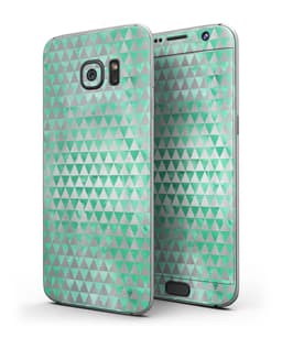 image-Green and Silver Watercolor Triangle Pattern - Full Body Skin-Kit for