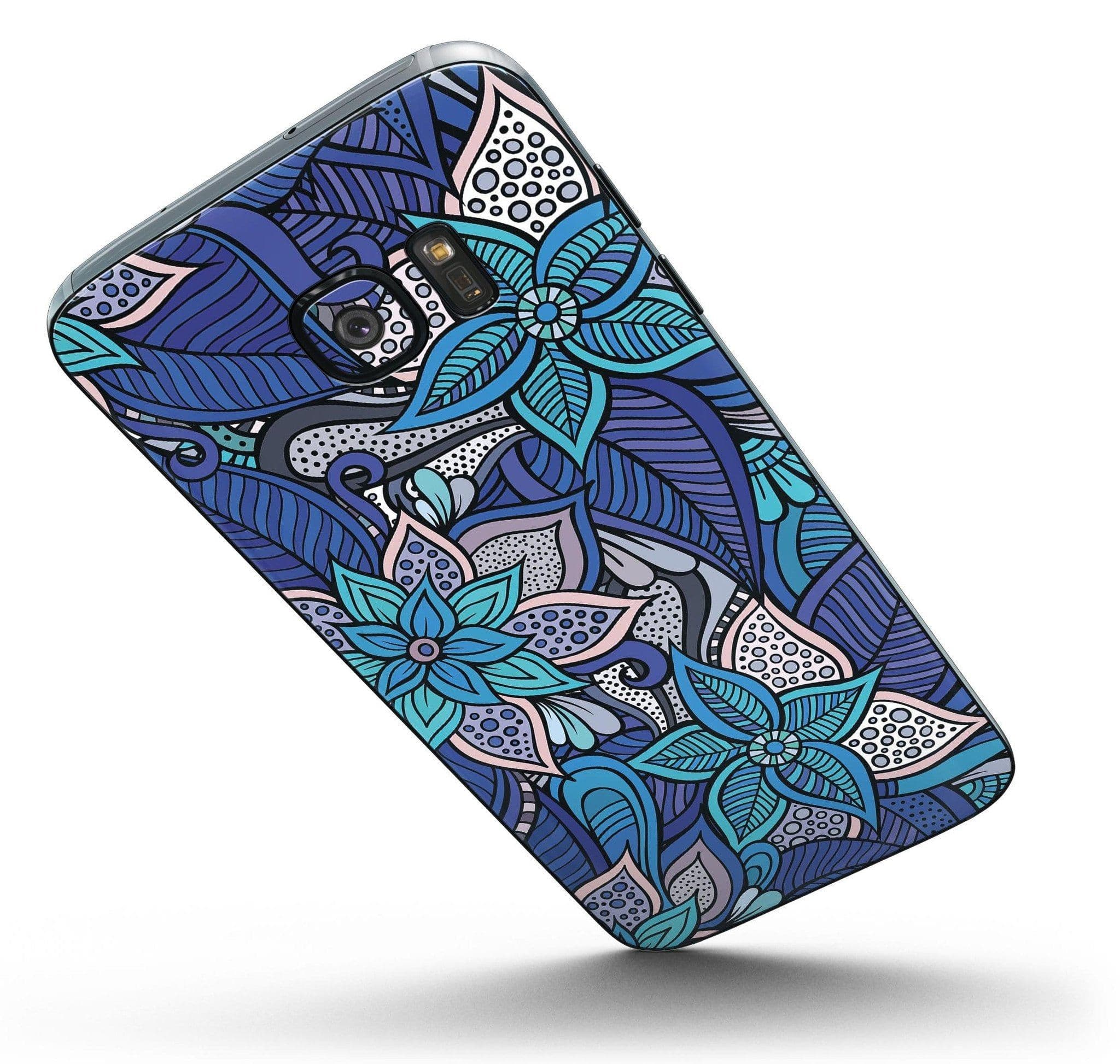 image-Floral Blues - Full Body Skin-Kit for the Samsung Galaxy S7 or S7 Edge