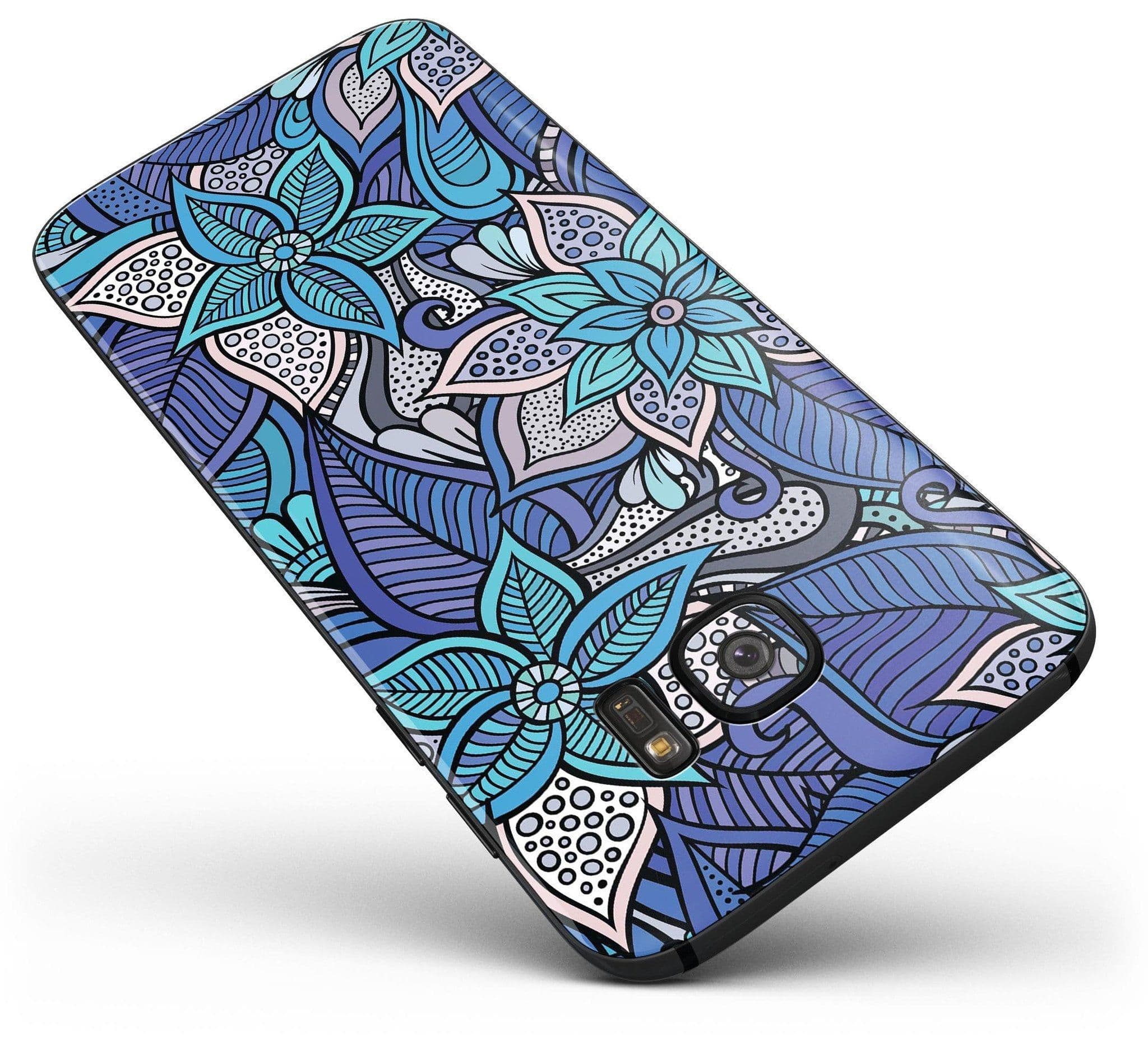 image-Floral Blues - Full Body Skin-Kit for the Samsung Galaxy S7 or S7 Edge