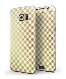 image-Gold and White Plaid Picnic Table Pattern - Full Body Skin-Kit for the