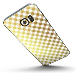 image-Gold and White Plaid Picnic Table Pattern - Full Body Skin-Kit for the