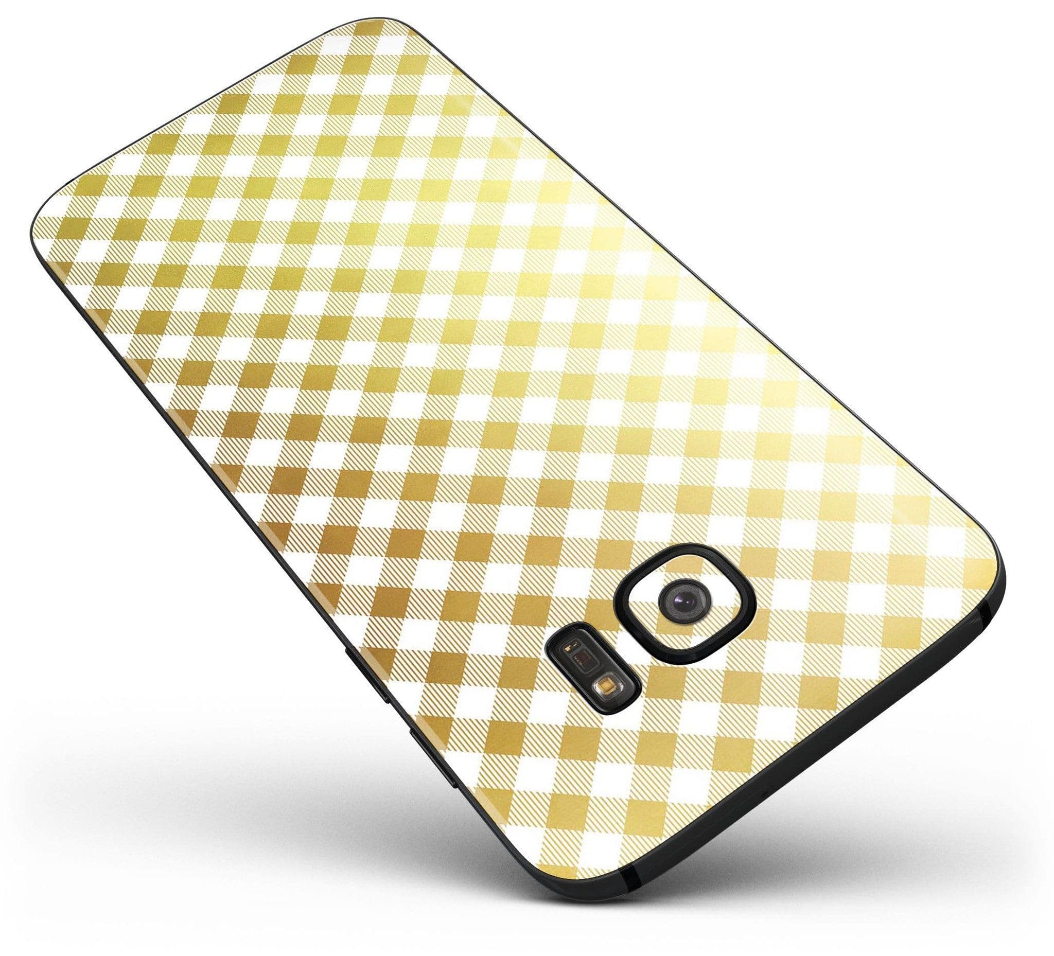 image-Gold and White Plaid Picnic Table Pattern - Full Body Skin-Kit for the
