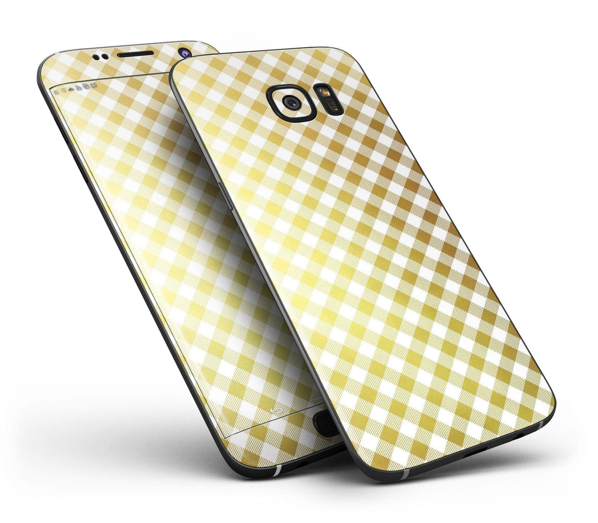 image-Gold and White Plaid Picnic Table Pattern - Full Body Skin-Kit for the