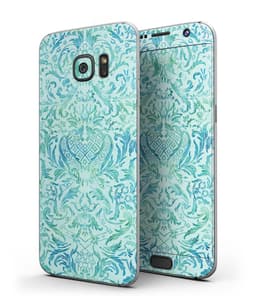 image-Aqua Damask v2 Watercolor Pattern - Full Body Skin-Kit for the Samsung
