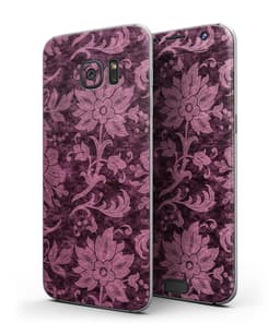 image-Burgundy Floral Velvet v2 - Full Body Skin-Kit for the Samsung Galaxy