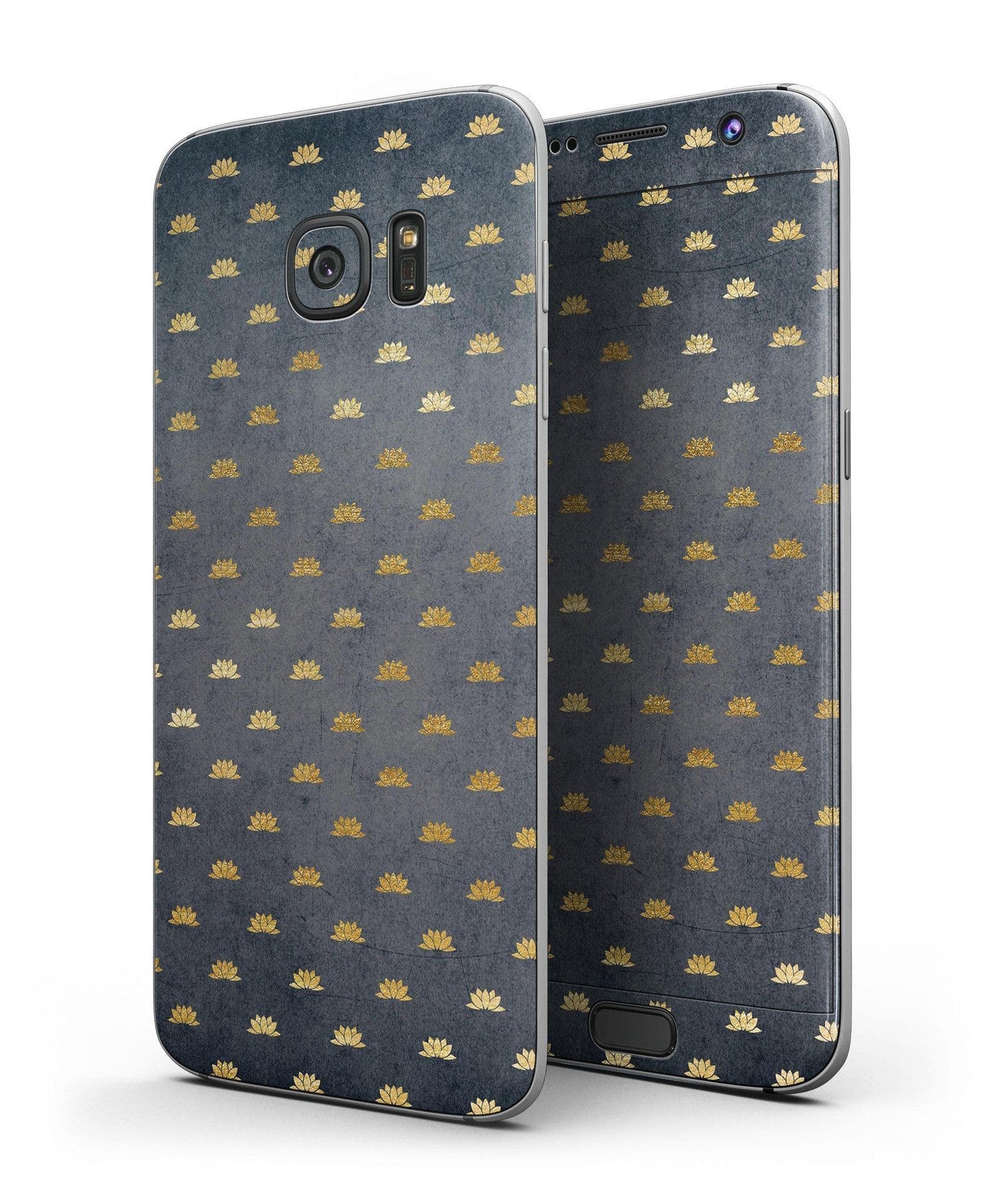 image-Navy Gold Foil v12 - Full Body Skin-Kit for the Samsung Galaxy S7 or
