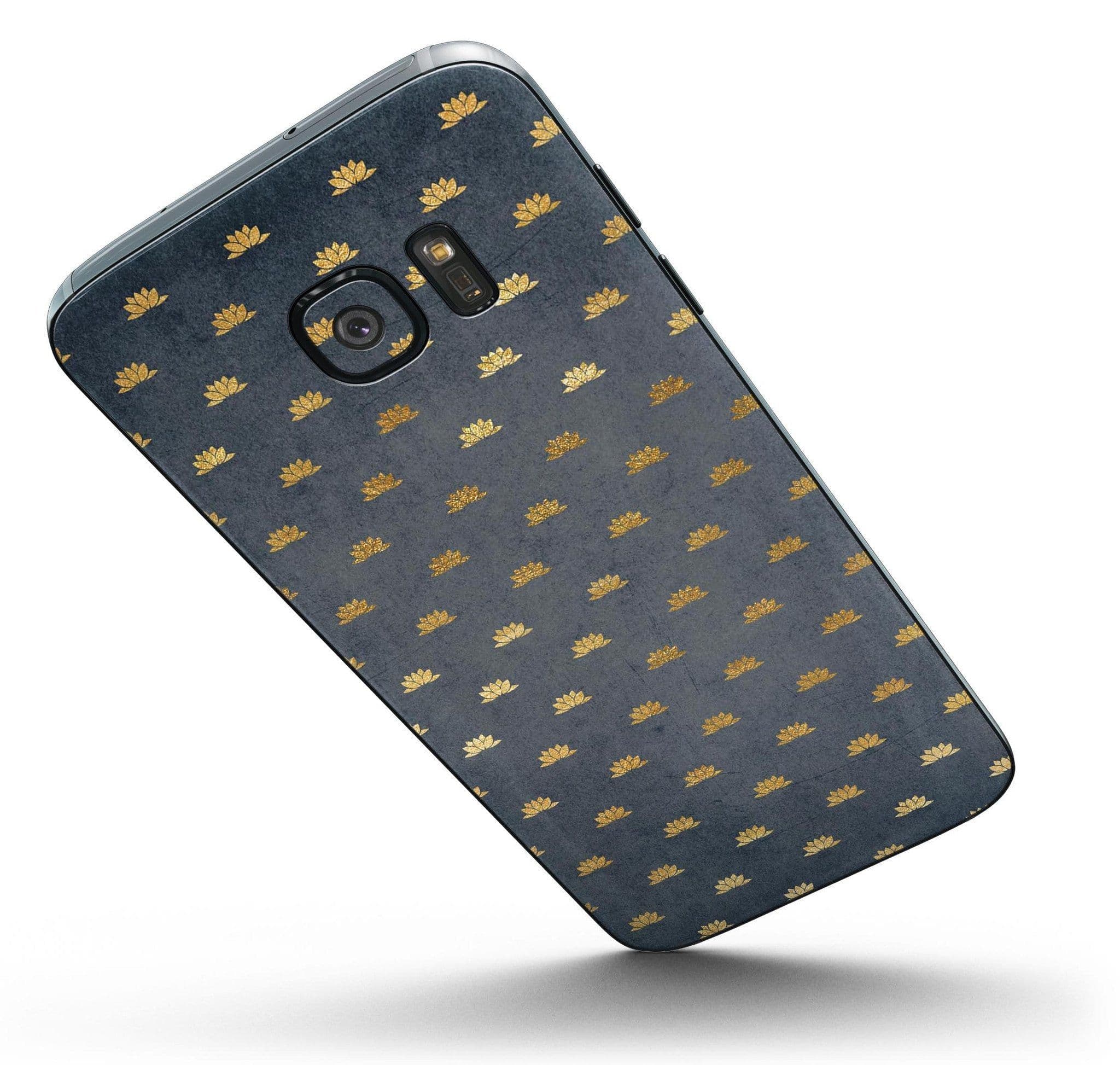 image-Navy Gold Foil v12 - Full Body Skin-Kit for the Samsung Galaxy S7 or
