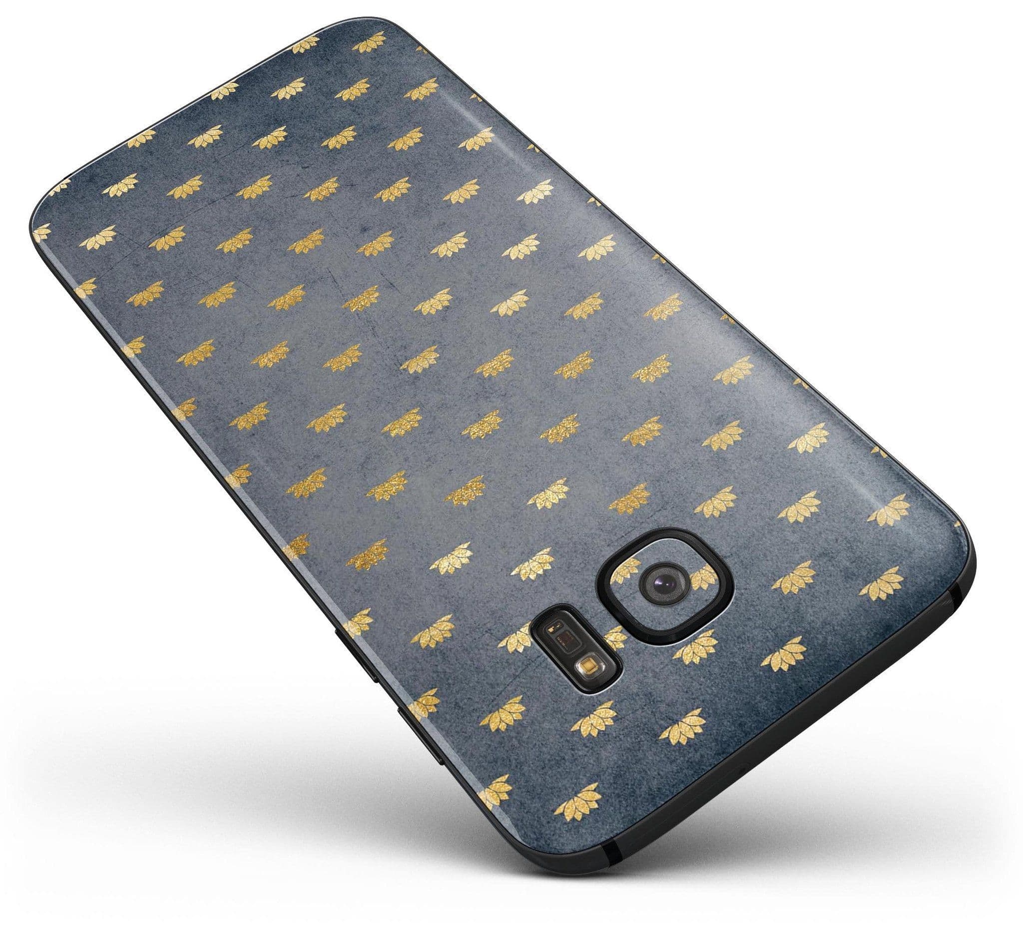 image-Navy Gold Foil v12 - Full Body Skin-Kit for the Samsung Galaxy S7 or