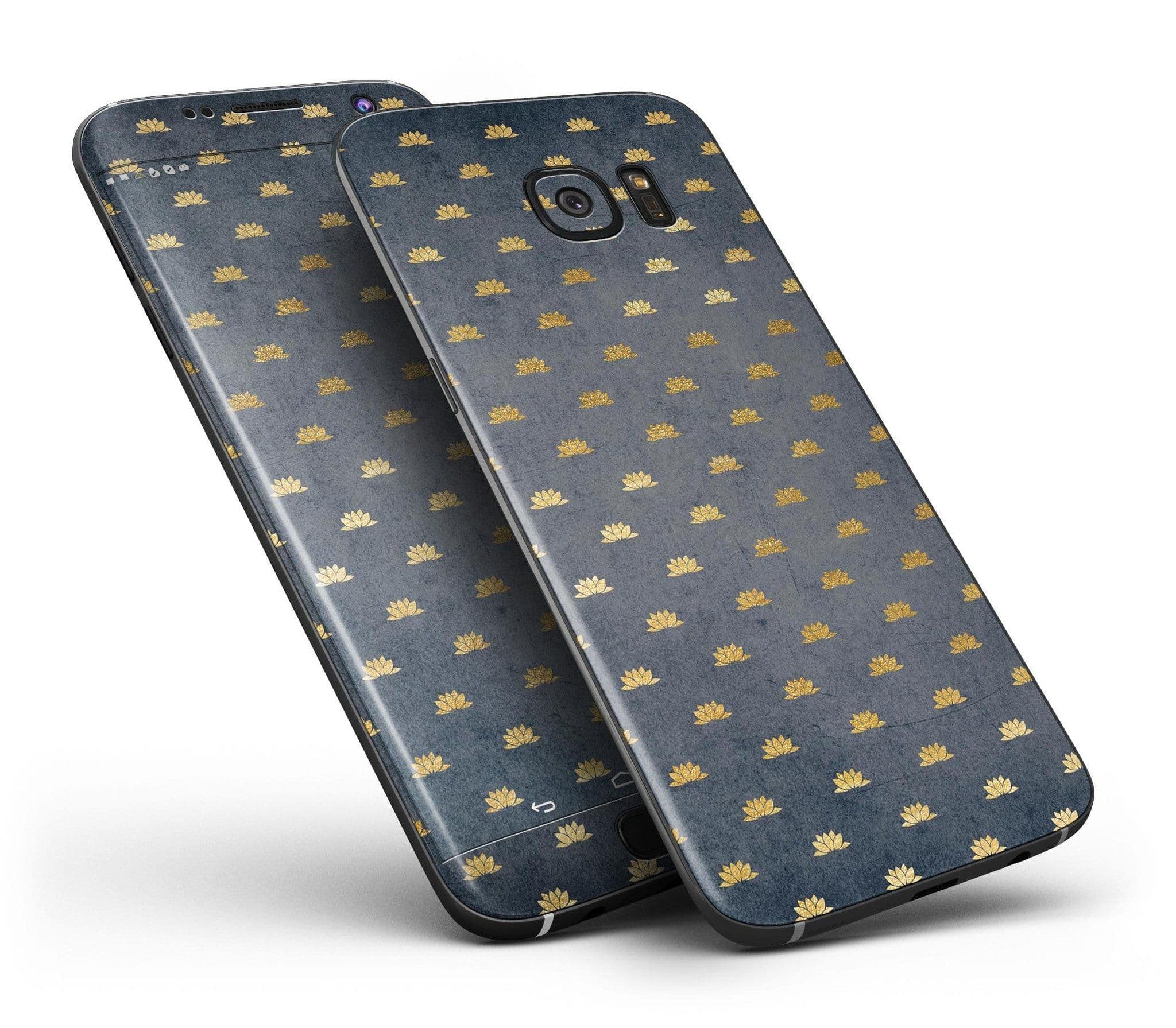 image-Navy Gold Foil v12 - Full Body Skin-Kit for the Samsung Galaxy S7 or