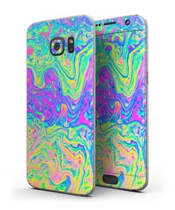 image-Neon Color Swirls V2 - Full Body Skin-Kit for the Samsung Galaxy S7 or