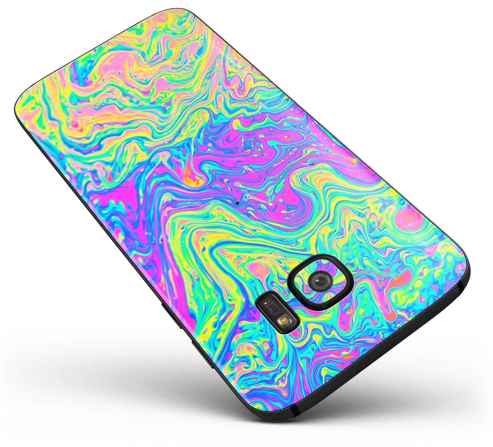 image-Neon Color Swirls V2 - Full Body Skin-Kit for the Samsung Galaxy S7 or