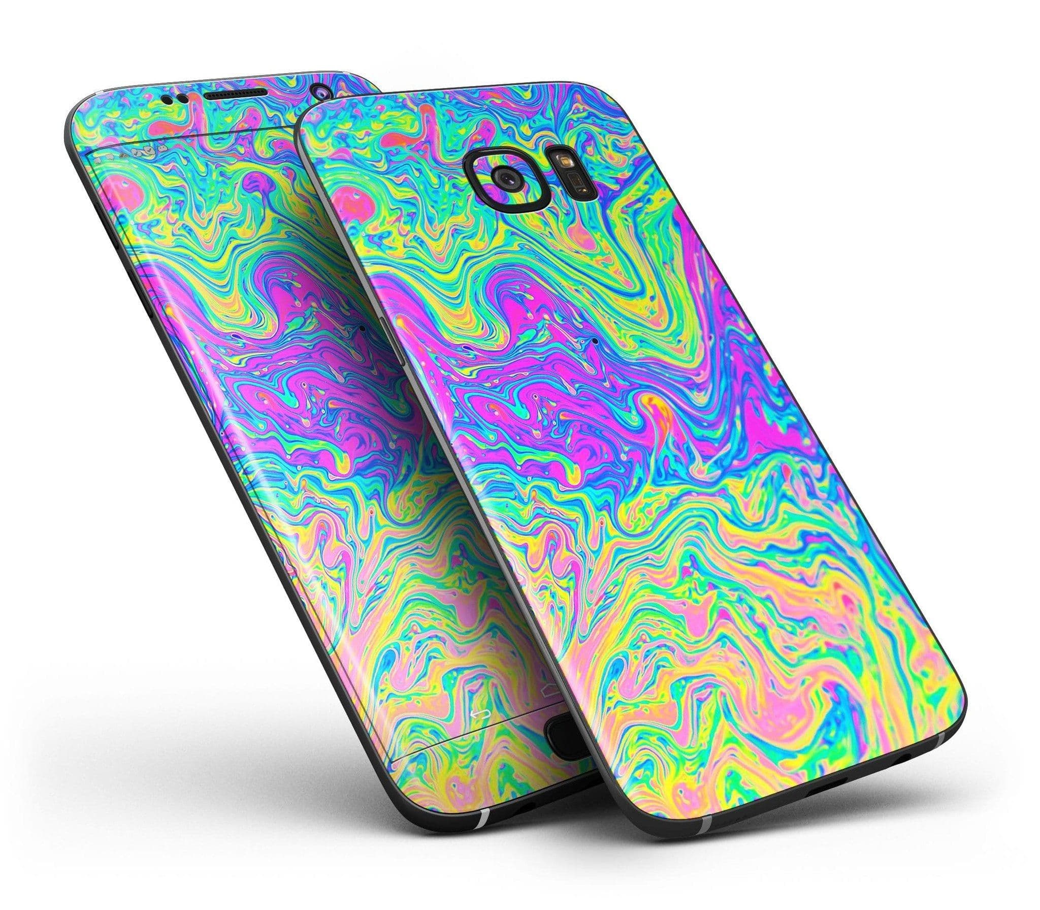 image-Neon Color Swirls V2 - Full Body Skin-Kit for the Samsung Galaxy S7 or