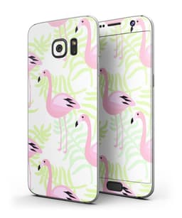 image-Flamingos Over Green Leaves - Full Body Skin-Kit for the Samsung