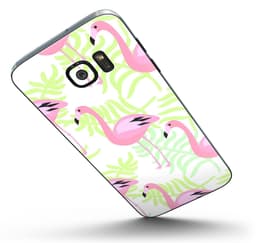 image-Flamingos Over Green Leaves - Full Body Skin-Kit for the Samsung
