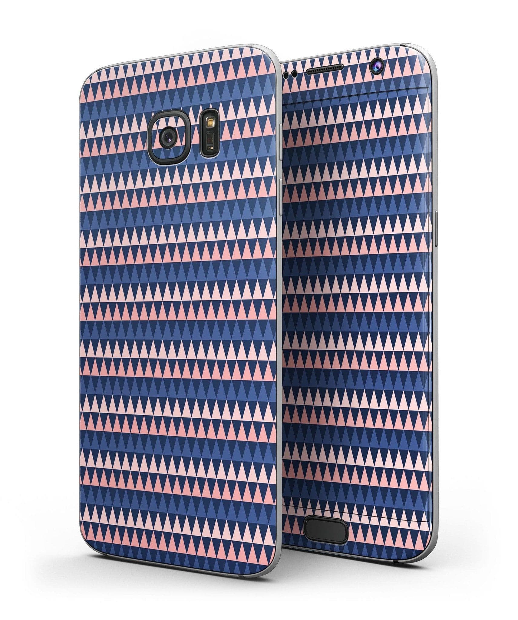 image-Coral and Navy Micro Triangles - Full Body Skin-Kit for the Samsung