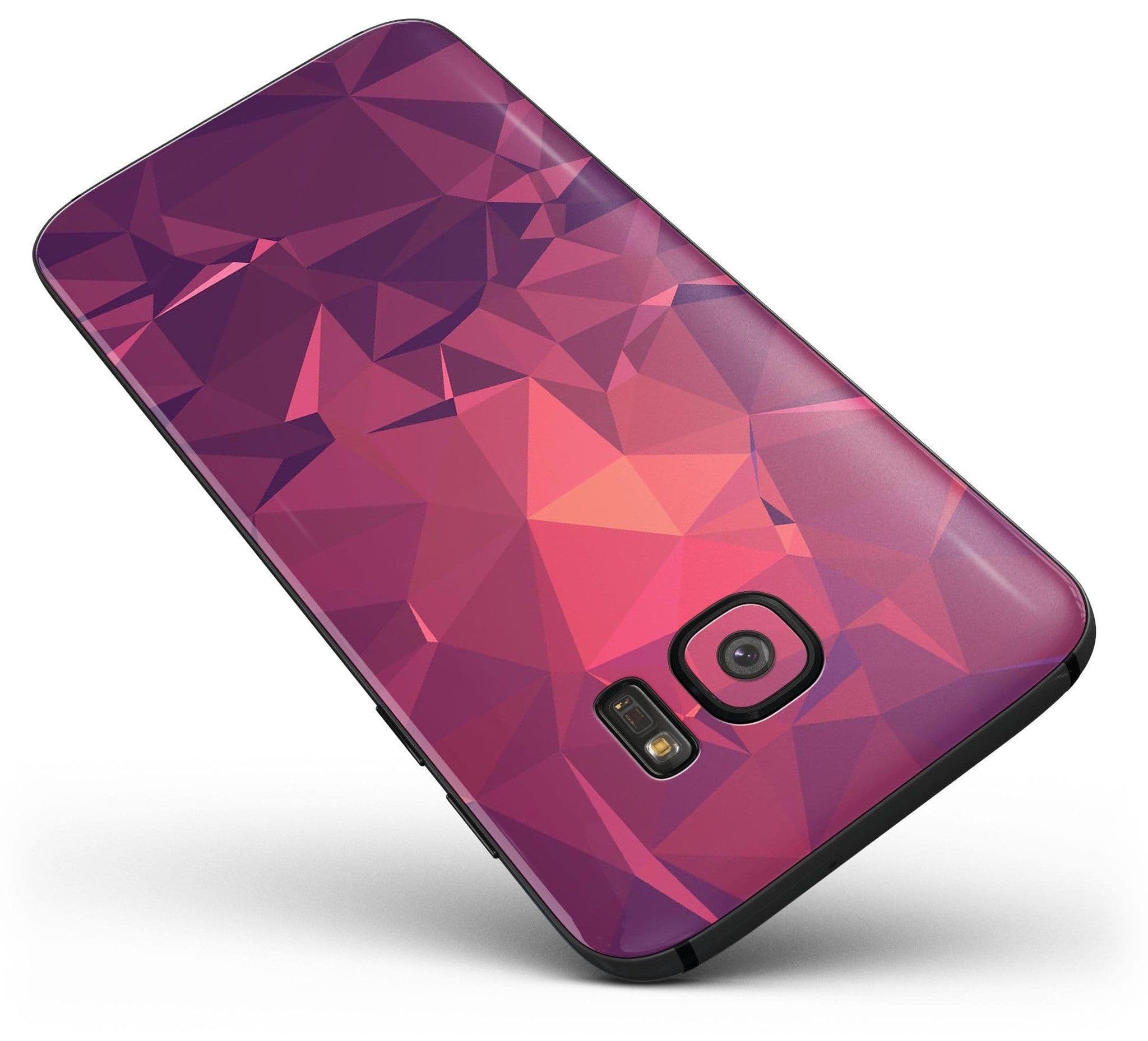 image-Dark Pink Geometric V19 - Full Body Skin-Kit for the Samsung Galaxy S7