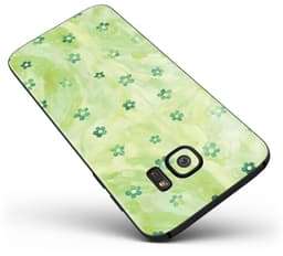 image-Cute Watercolor Flowers over Green - Full Body Skin-Kit for the