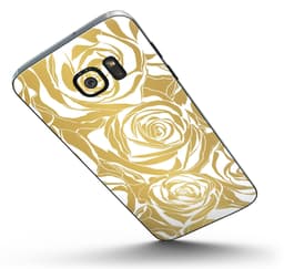 image-Gold and White Roses - Full Body Skin-Kit for the Samsung Galaxy S7 or