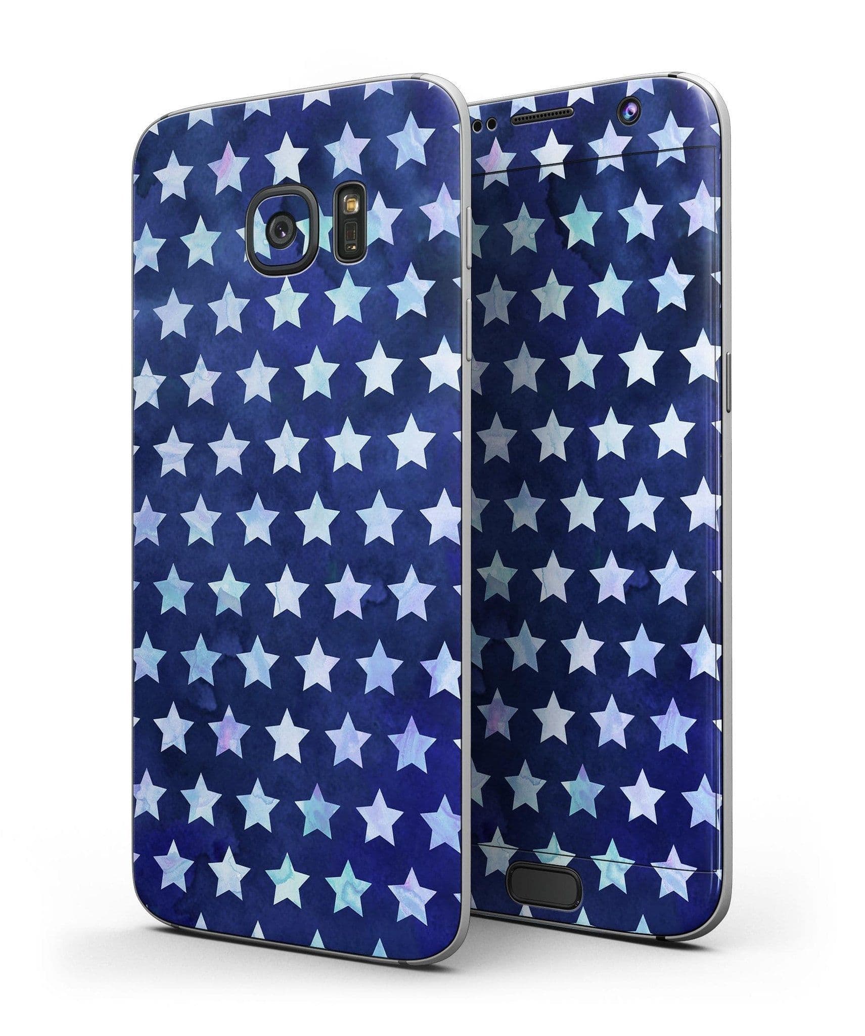 image-Blue Watercolor Triangle Pattern - Full Body Skin-Kit for the Samsung