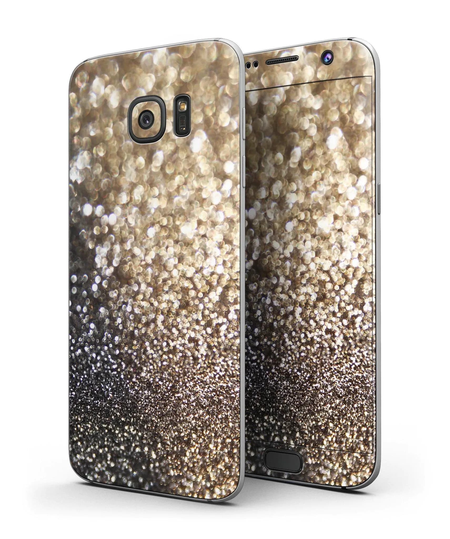 image-Gold and Black Unfocused Glimmering RainFall - Full Body Skin-Kit for