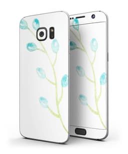 image-Blue Watercolor on White - Full Body Skin-Kit for the Samsung Galaxy