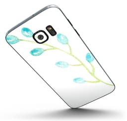 image-Blue Watercolor on White - Full Body Skin-Kit for the Samsung Galaxy