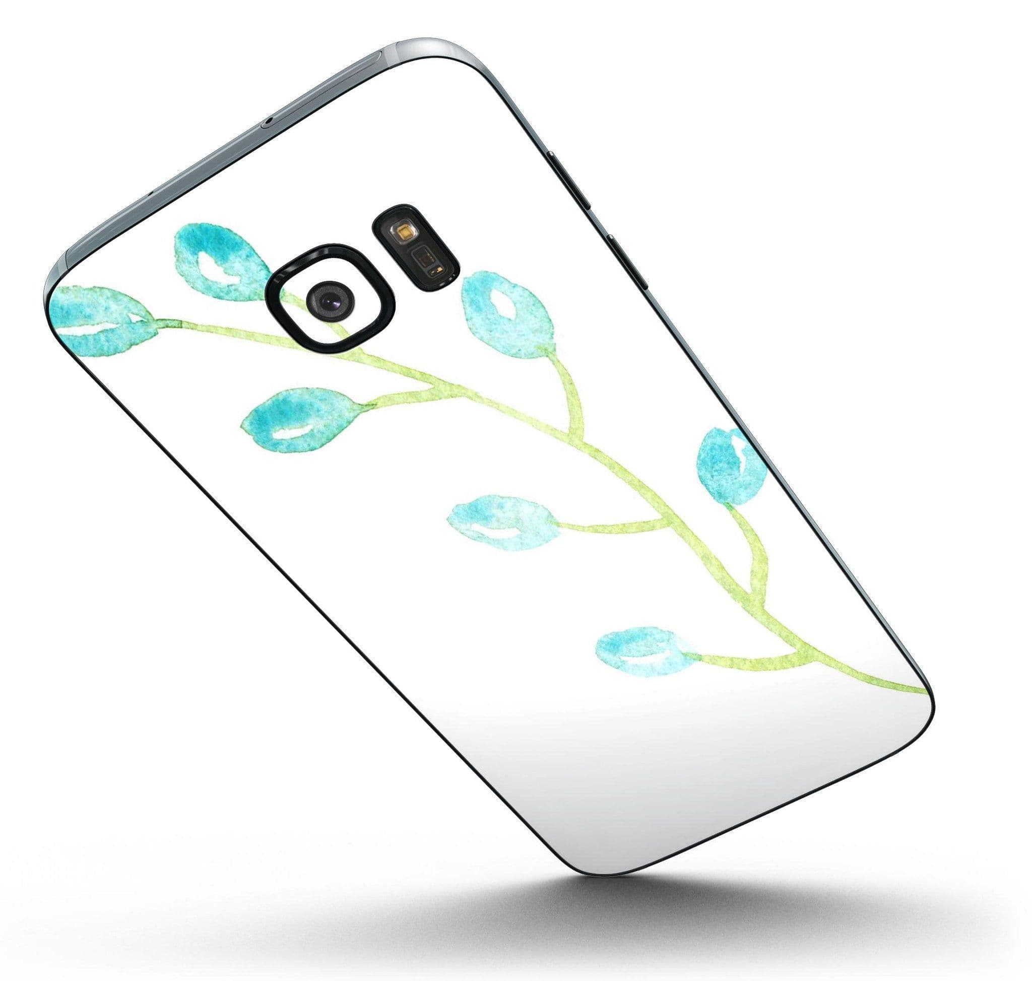image-Blue Watercolor on White - Full Body Skin-Kit for the Samsung Galaxy
