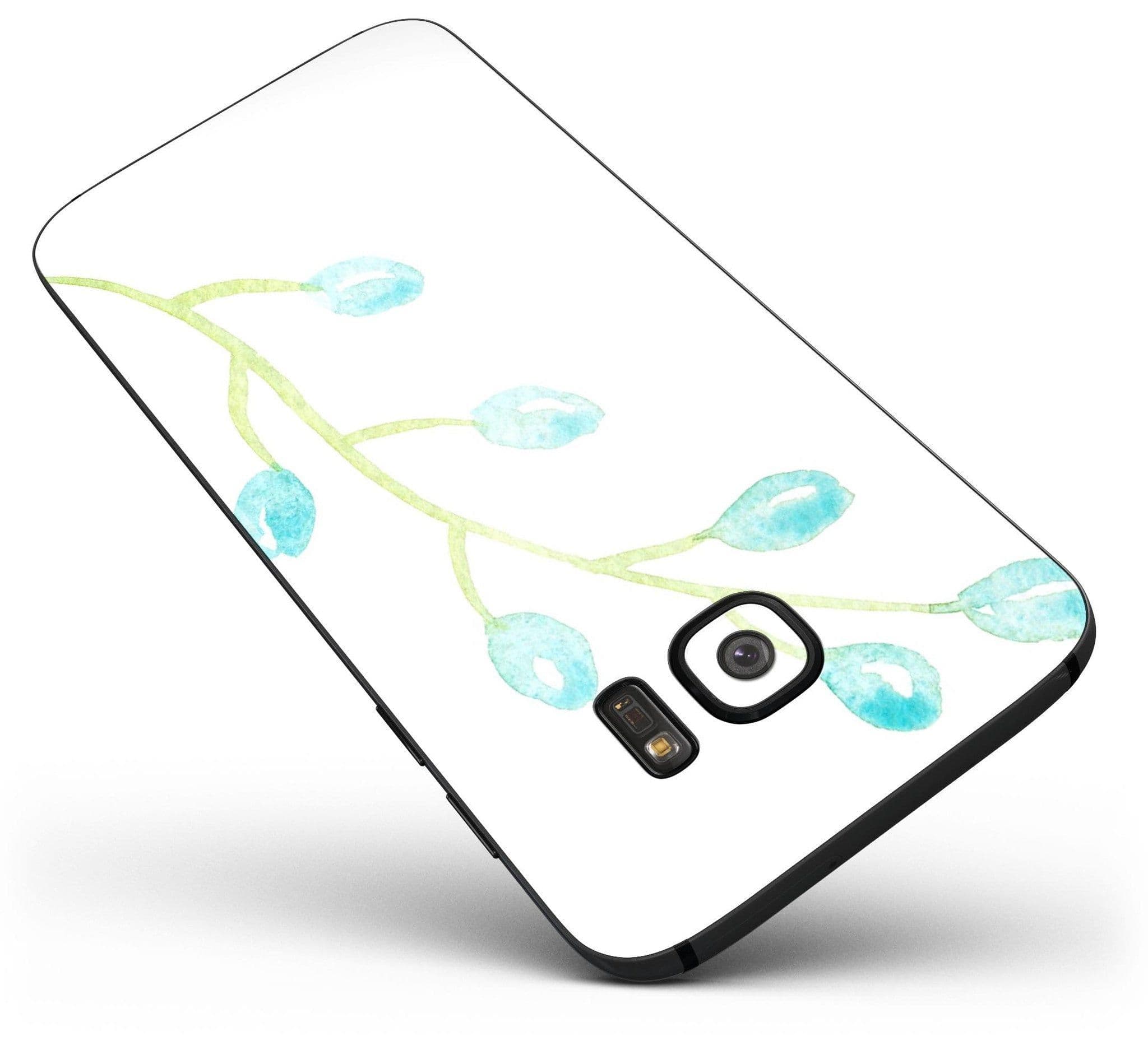 image-Blue Watercolor on White - Full Body Skin-Kit for the Samsung Galaxy