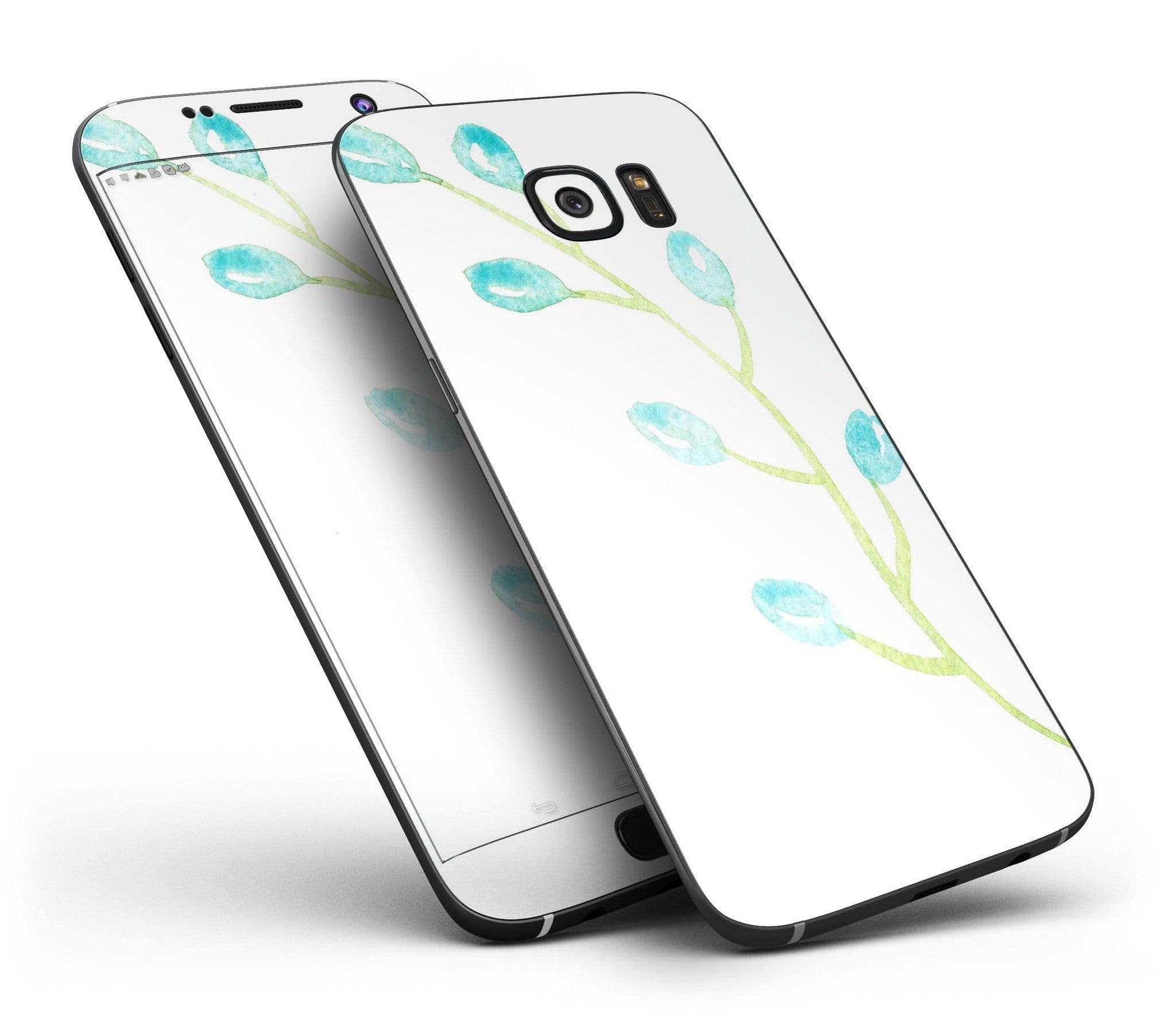 image-Blue Watercolor on White - Full Body Skin-Kit for the Samsung Galaxy