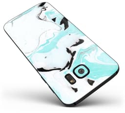 image-Black and Teal Textured Marble - Full Body Skin-Kit for the Samsung