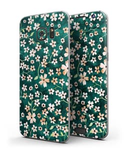 image-Flowers with Stems over Deep Green Watercolor - Full Body Skin-Kit for