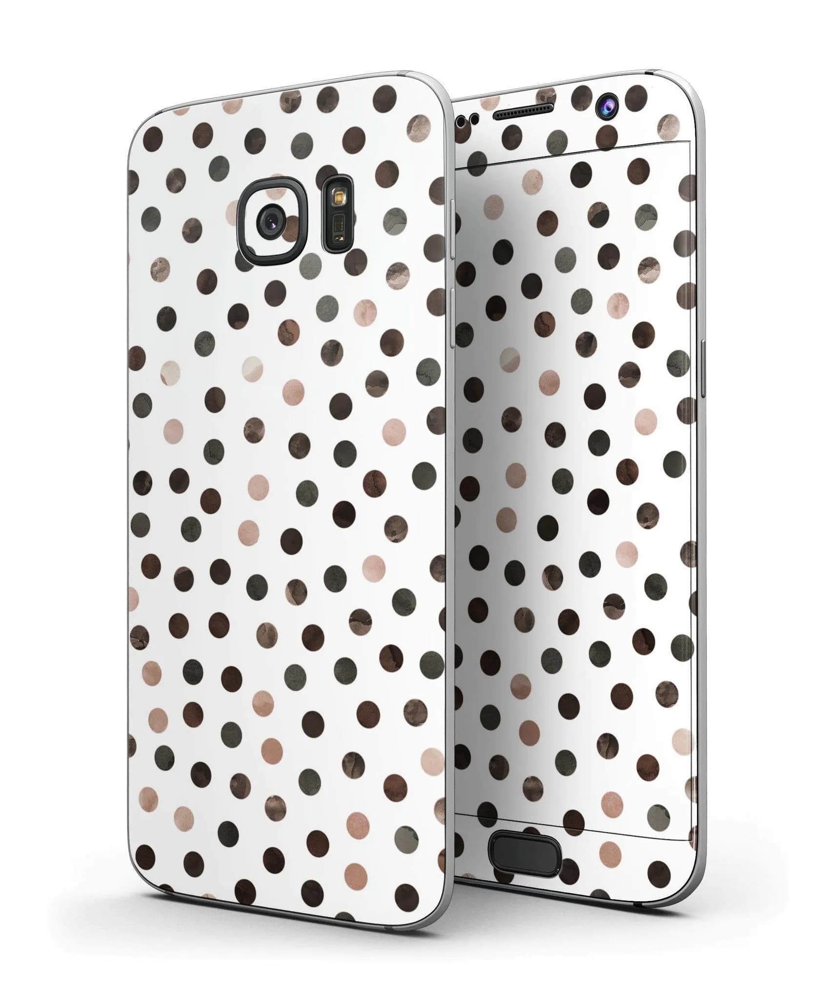 image-Brown Watercolor Dots over White - Full Body Skin-Kit for the Samsung