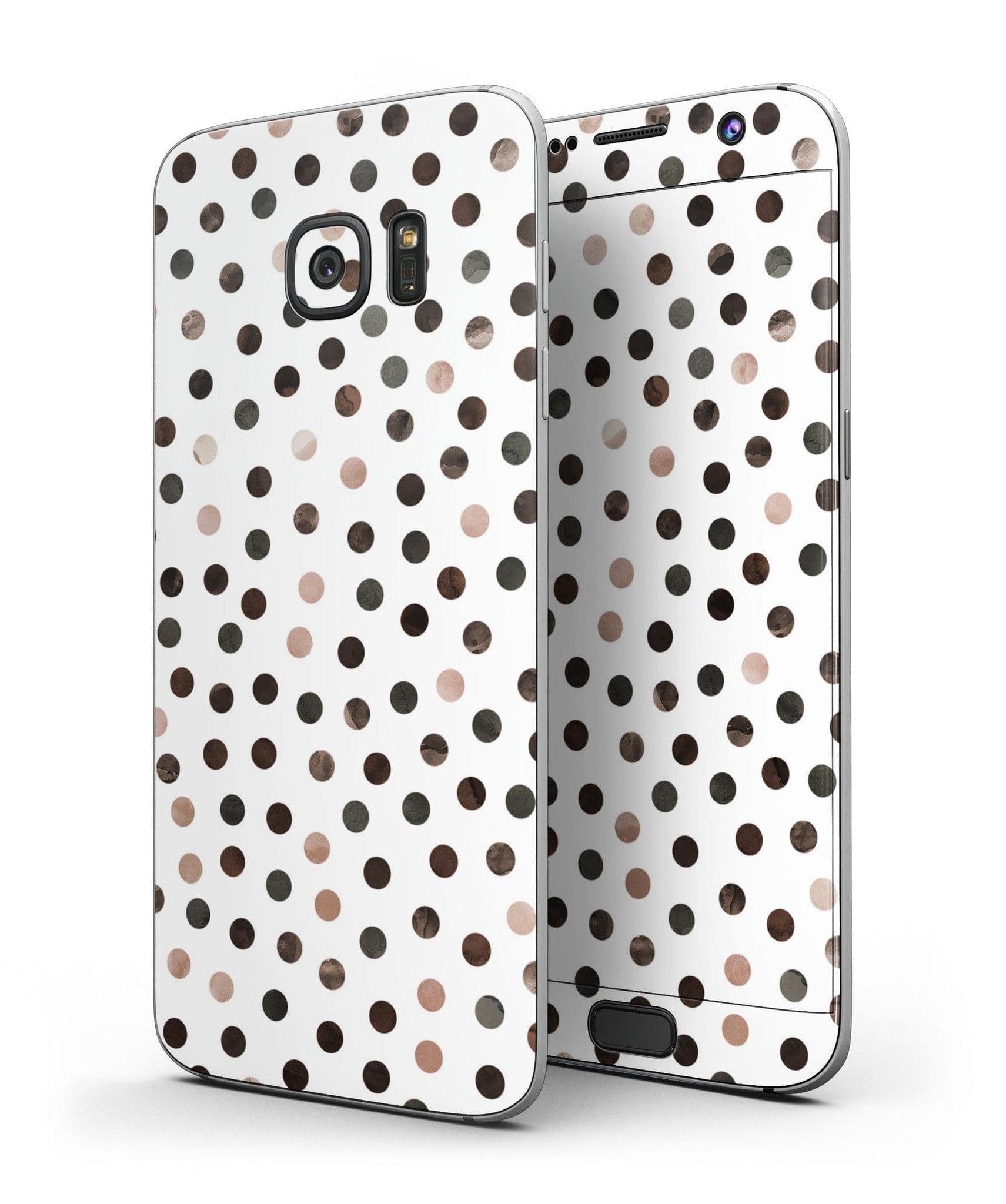 image-Brown Watercolor Dots over White - Full Body Skin-Kit for the Samsung