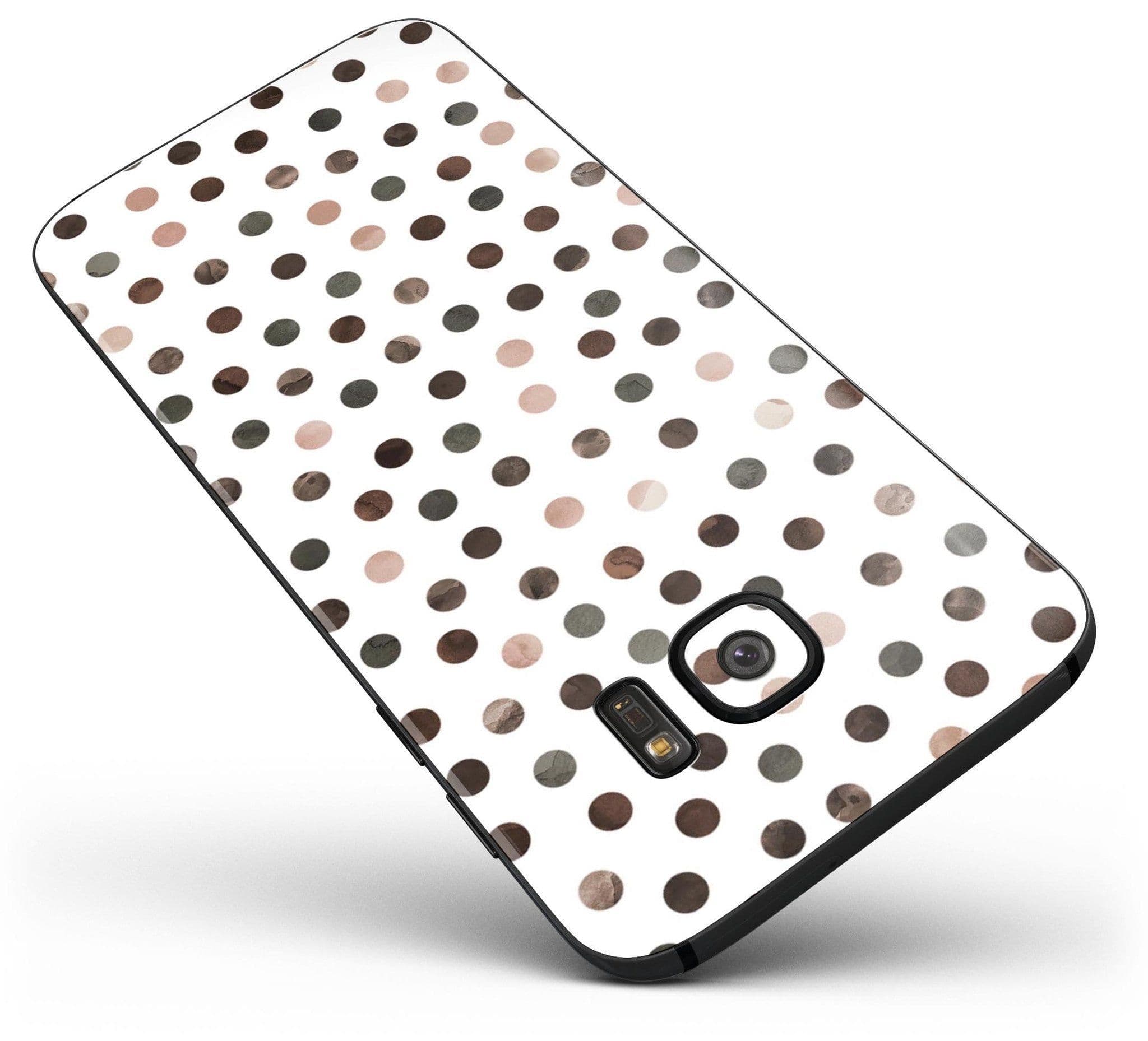 image-Brown Watercolor Dots over White - Full Body Skin-Kit for the Samsung