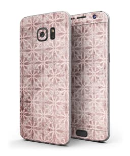 image-Cocoa and Light Pink Floral Cross Pattern - Full Body Skin-Kit for the