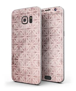 image-Cocoa and Light Pink Floral Cross Pattern - Full Body Skin-Kit for the