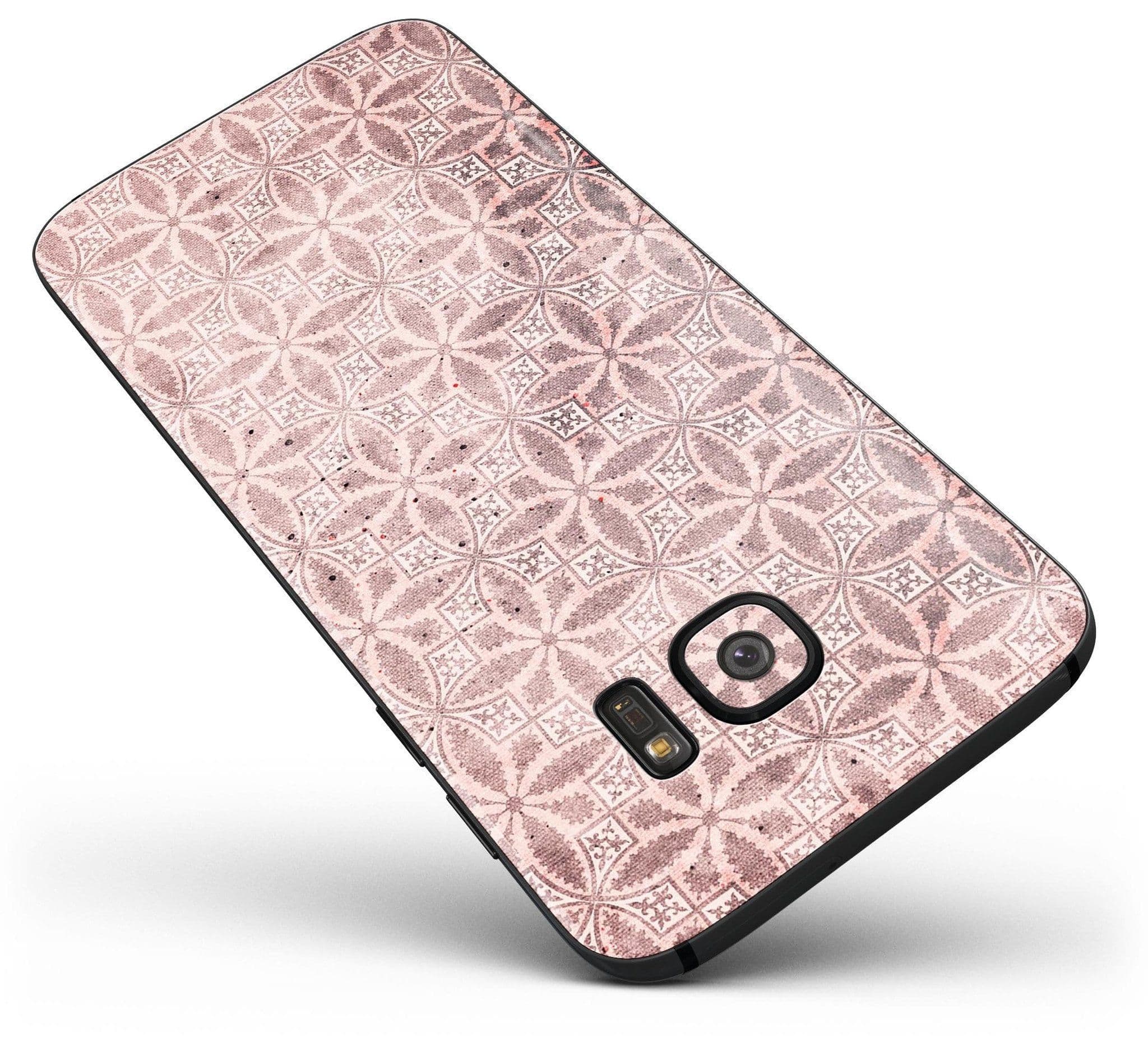 image-Cocoa and Light Pink Floral Cross Pattern - Full Body Skin-Kit for the