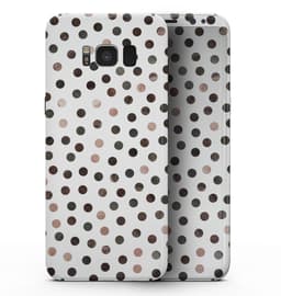 image-Brown Watercolor Dots over White - Samsung Galaxy S8 Full-Body Skin