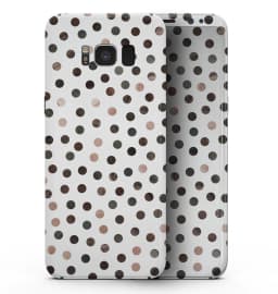 image-Brown Watercolor Dots over White - Samsung Galaxy S8 Full-Body Skin