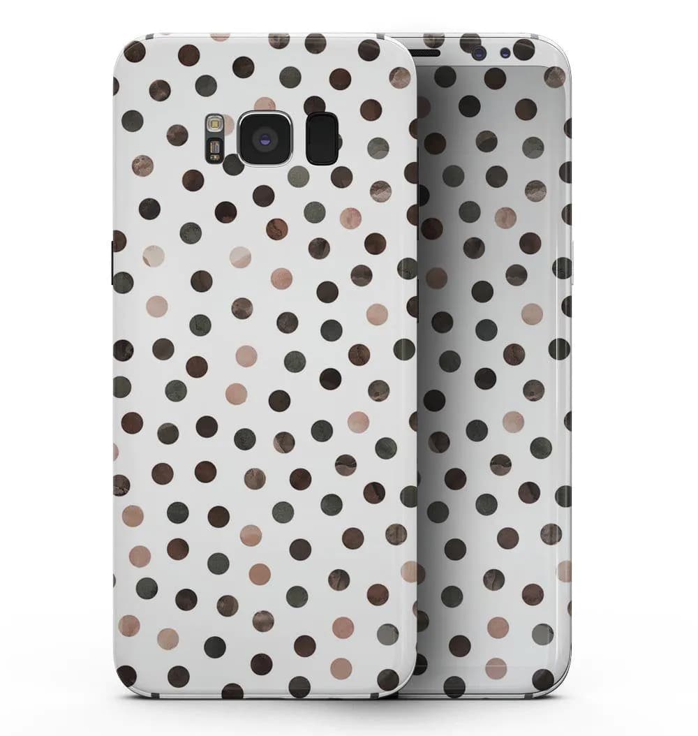 image-Brown Watercolor Dots over White - Samsung Galaxy S8 Full-Body Skin