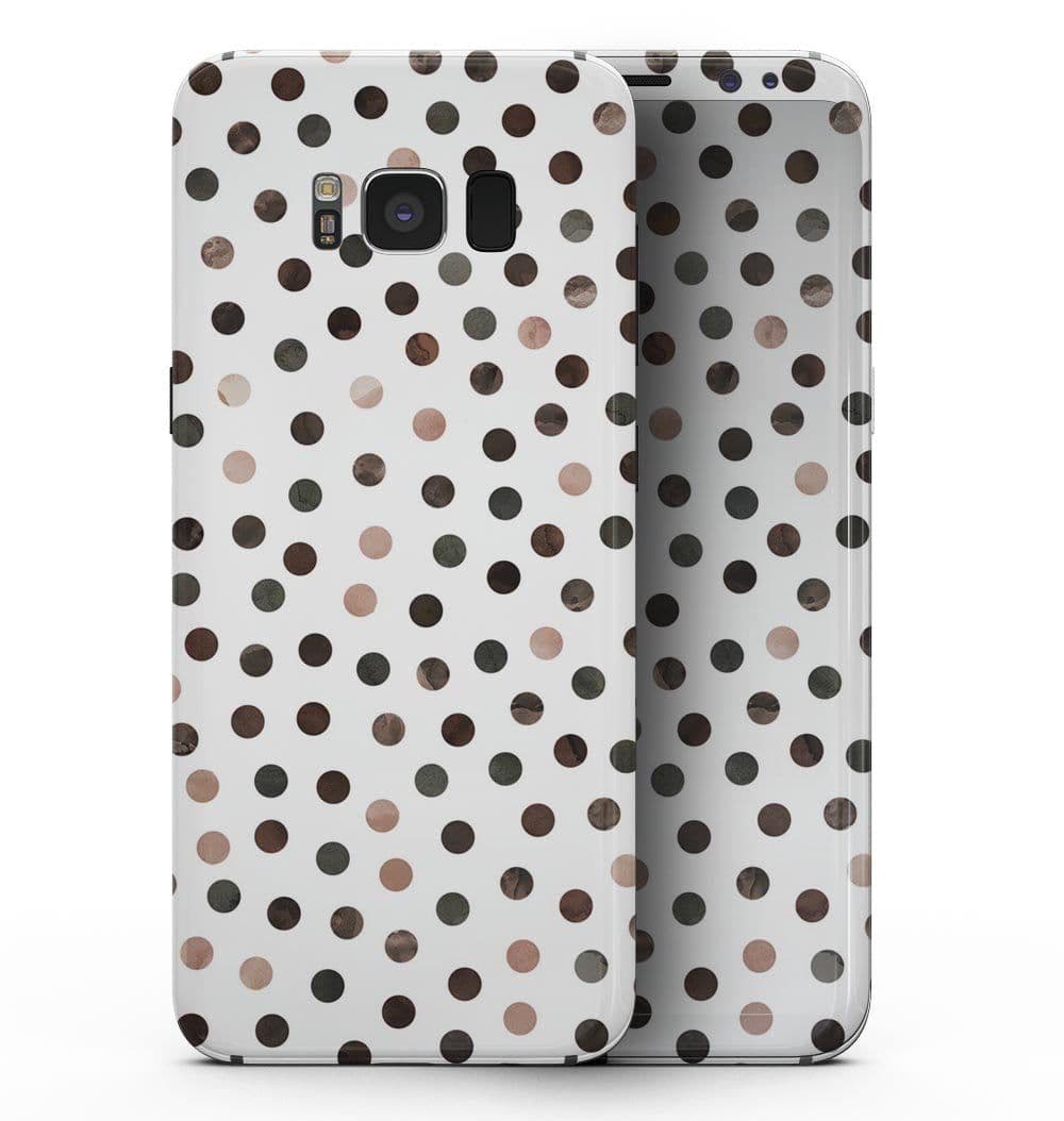 image-Brown Watercolor Dots over White - Samsung Galaxy S8 Full-Body Skin