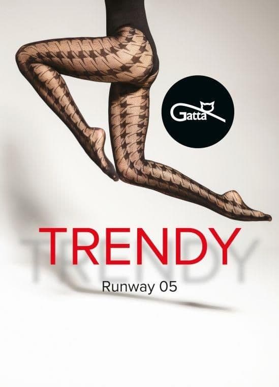 image-Seamless Diamond Pattern Fishnet Tights Gatta Runway 05 - Black