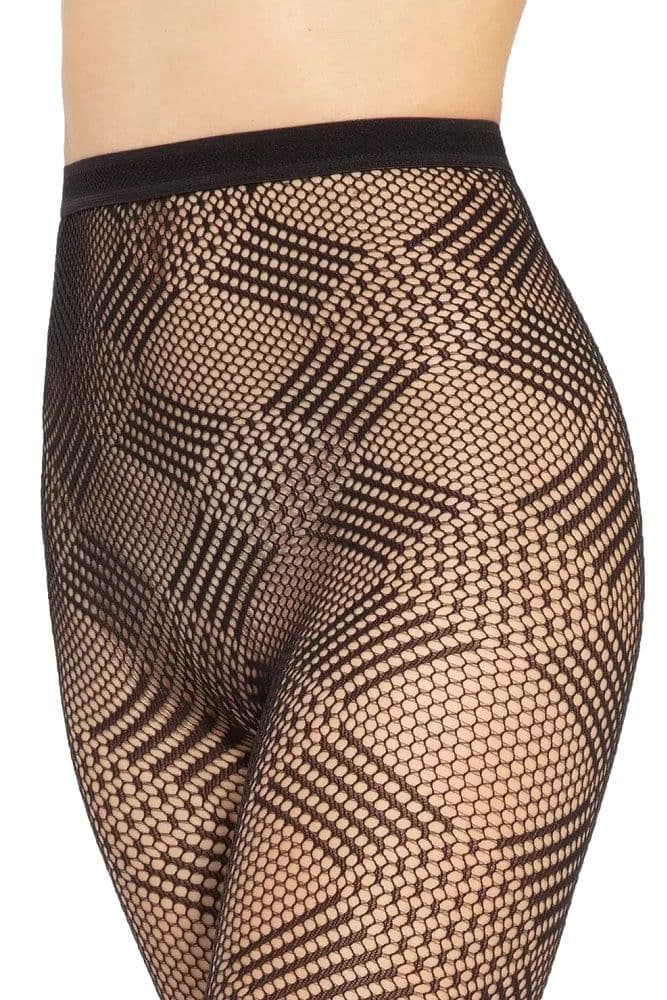 image-Seamless Fishnet Tights Diamond Pattern Gatta Runway 06 - Black