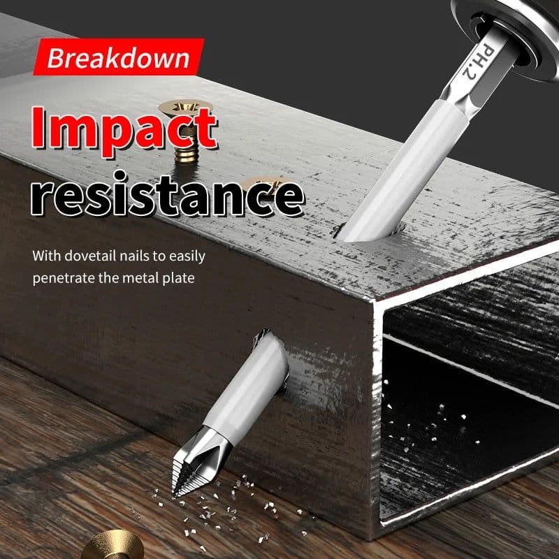 image-6 PCs Non-Slip Magnetic Cross Head Household Electric Driver Screw Set - High Hardness Hand Drill Bits for Electric Screwdrivers