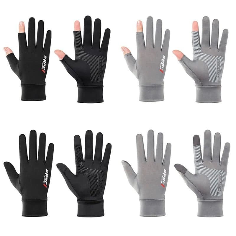 image-Ice Silk Non-Slip Motorcycle Racing Gloves Breathable Outdoor Sports Riding Touch Screen Gloves Thin Anti-UV Protective Gear