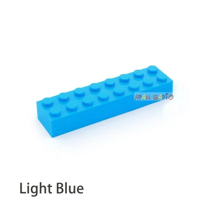 image-20pcs DIY Building Blocks Thick 2x8 Dots Educational Creative Toys for Children Figures Plastic Bricks Size Compatible With 3007