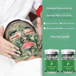 image-10 Vials Algae Peeling Powder DIY Facial Mask Sponge Spicules Natural Seaweed Skin Care Repair Acne Clean Pores 5 Pairs