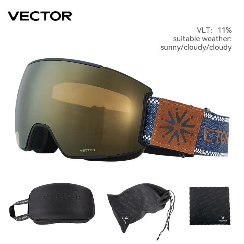 image-VECTOR Ski Goggles Men Snowboard Glasses Women Winter Outdoor Snow Sunglasses UV400 Double Layers Lens Anti-Fog Skiing Goggles